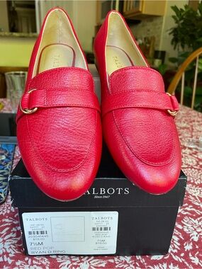 Talbots Red Leather Loafers